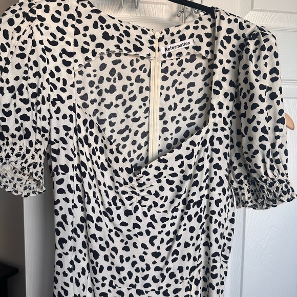 Reformation Lacey dress in Ocelot black and white pattern /10/ - Picture 6 of 9